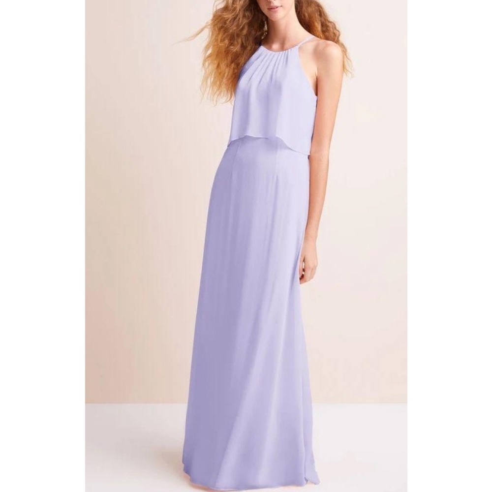 David’s Bridal Flounced Chiffon Sheath Dress